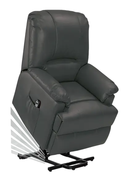 SUPPORT SENIOR, křeslo masážní, polohovací, PU šedá